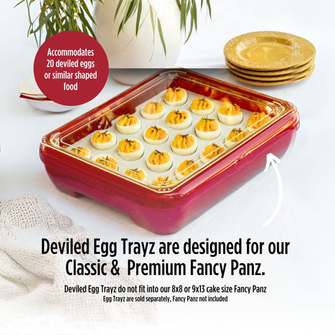 Fancy Panz gel-pack compatibility helps maintain temperature for party-ready eggs