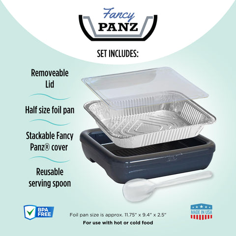 Fancy Panz presentation-ready carrier elevates dishes for family dinners.
