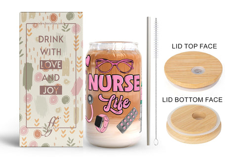 Fancyfams iced coffee cup designed for nursing students to enjoy on shifts.