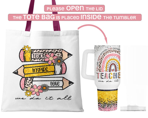 Tote bag included with the tumbler for easy transport