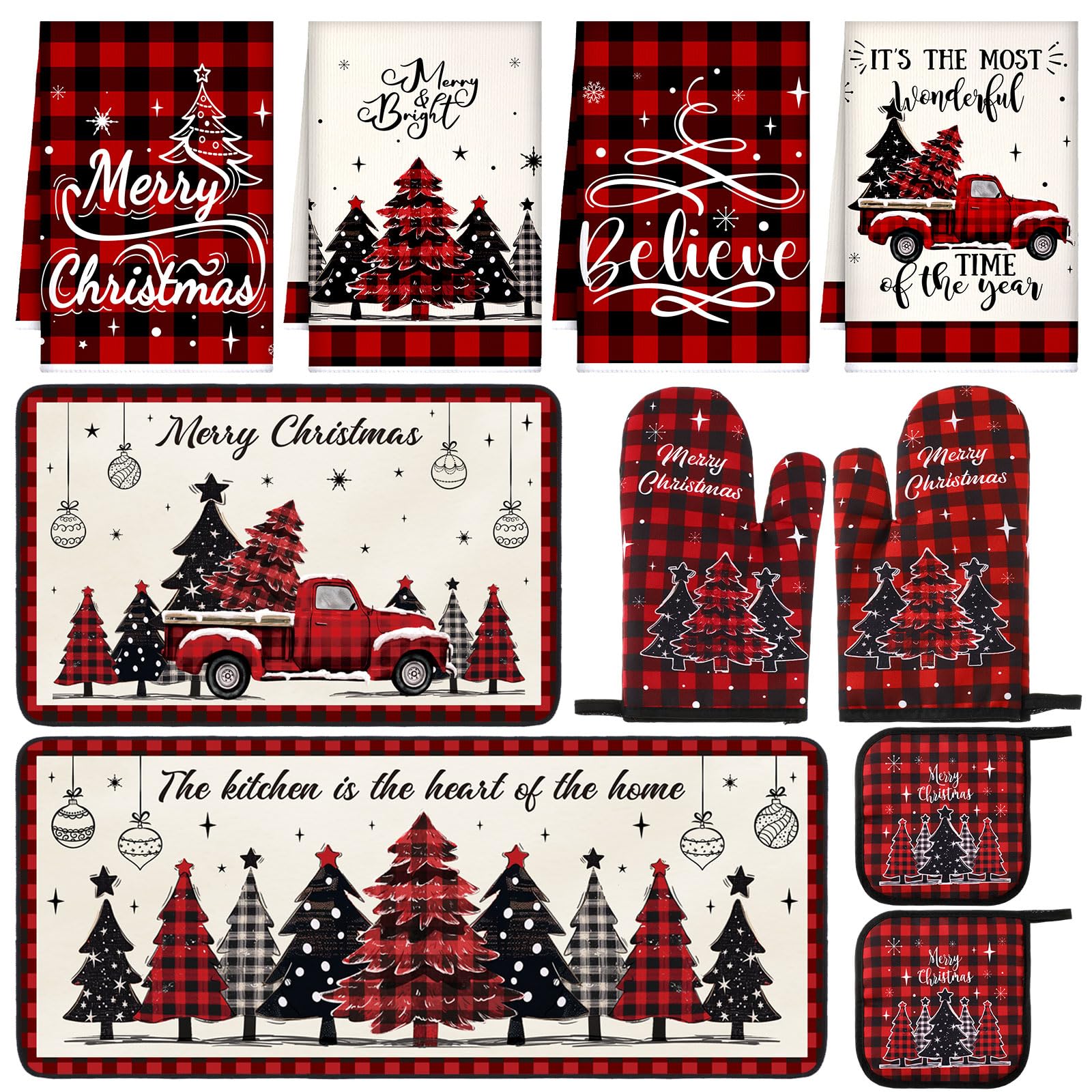 Fanfanwin Christmas placemats brighten the table and protect surfaces during meals