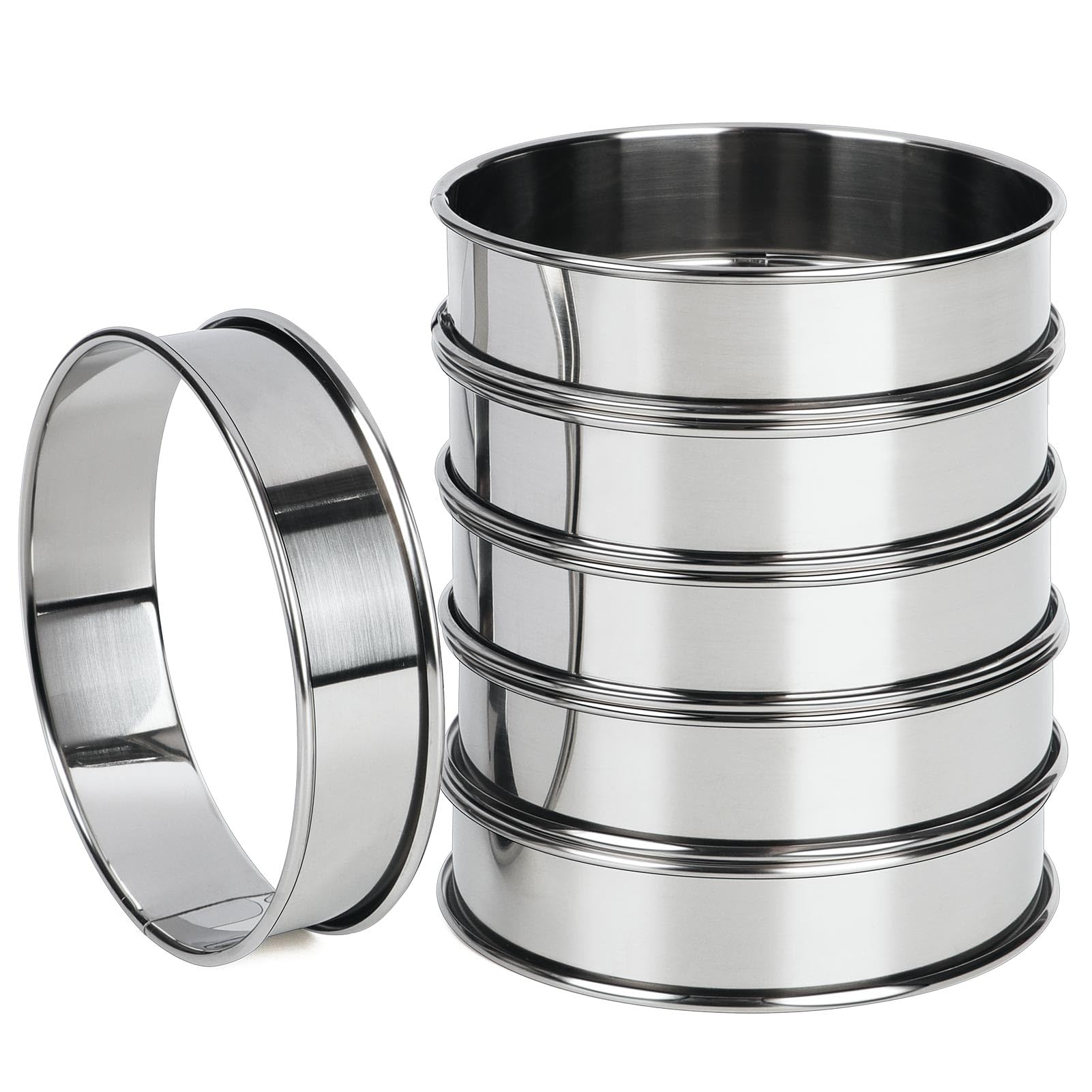 FANGSUN crumpet ring 4in maintains batter shape for fluffy muffins and crumpets