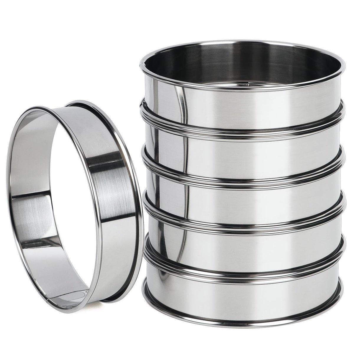 FANGSUN crumpet ring 4in maintains batter shape for fluffy muffins and crumpets