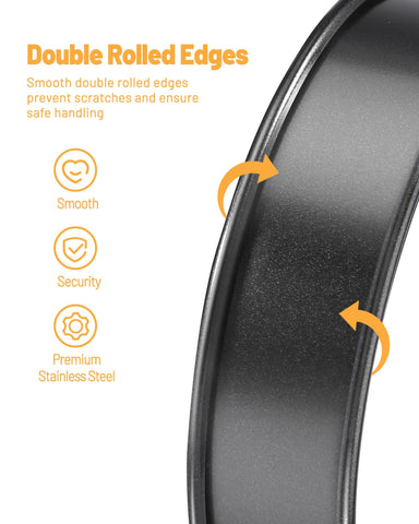 FANGSUN double rolled edge muffin ring protects pans during use