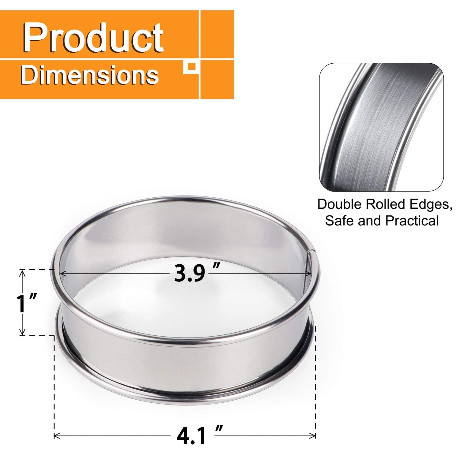 FANGSUN English muffin ring 4in ensures neat circles and even rise