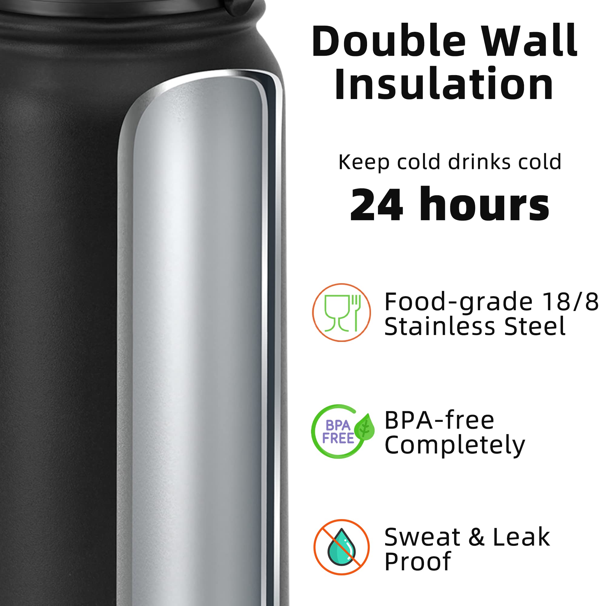 Fanhaw 18-8 stainless steel bottle for durable, safe hydration during workouts.