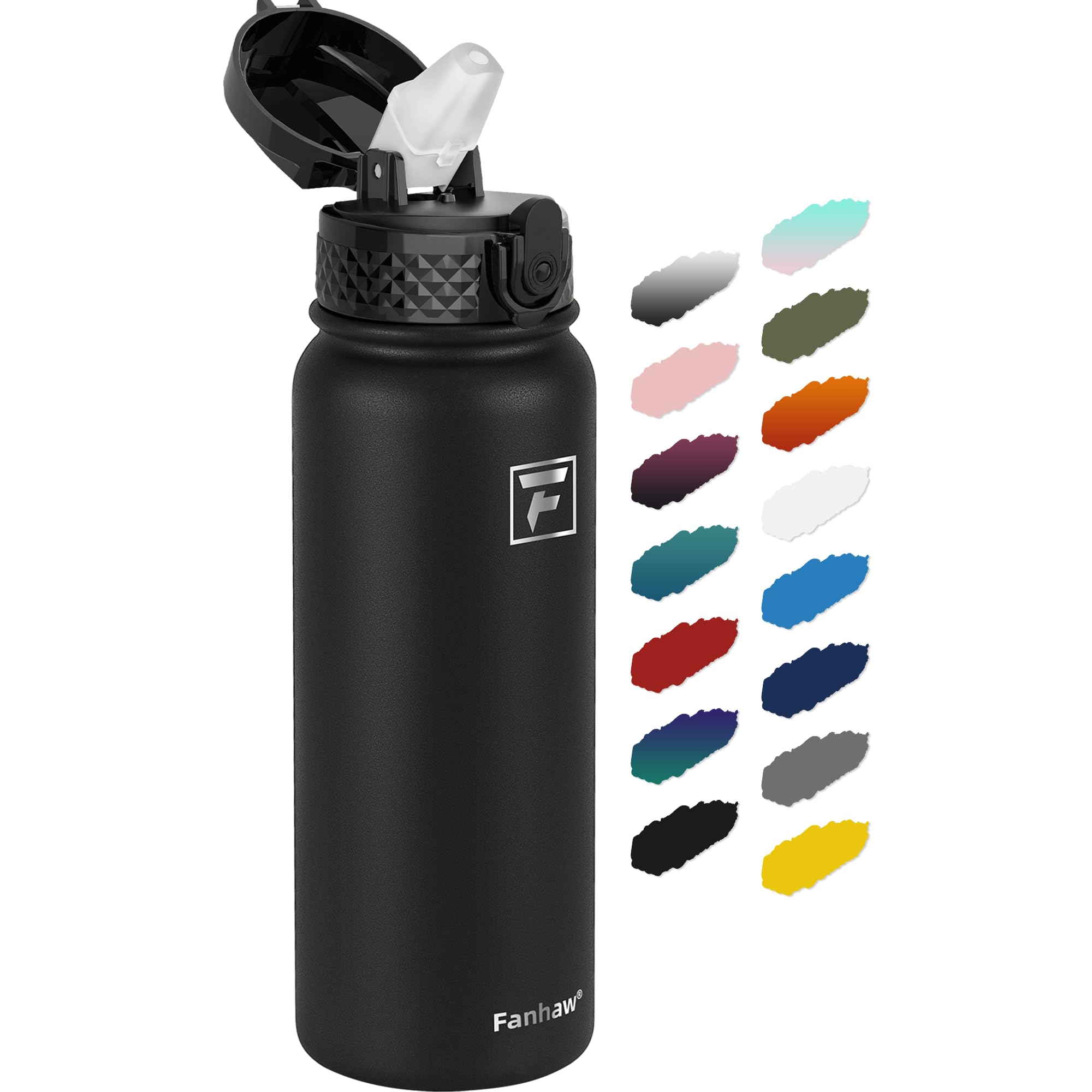 Fanhaw 20 oz insulated bottle with straw lid keeps beverages cold during busy days.