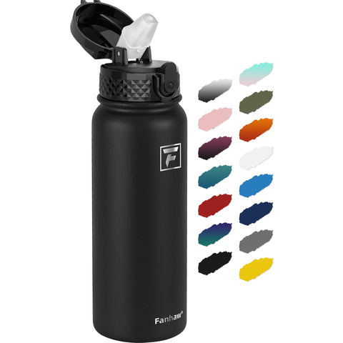 Fanhaw 20 oz insulated bottle with straw lid keeps beverages cold during busy days.