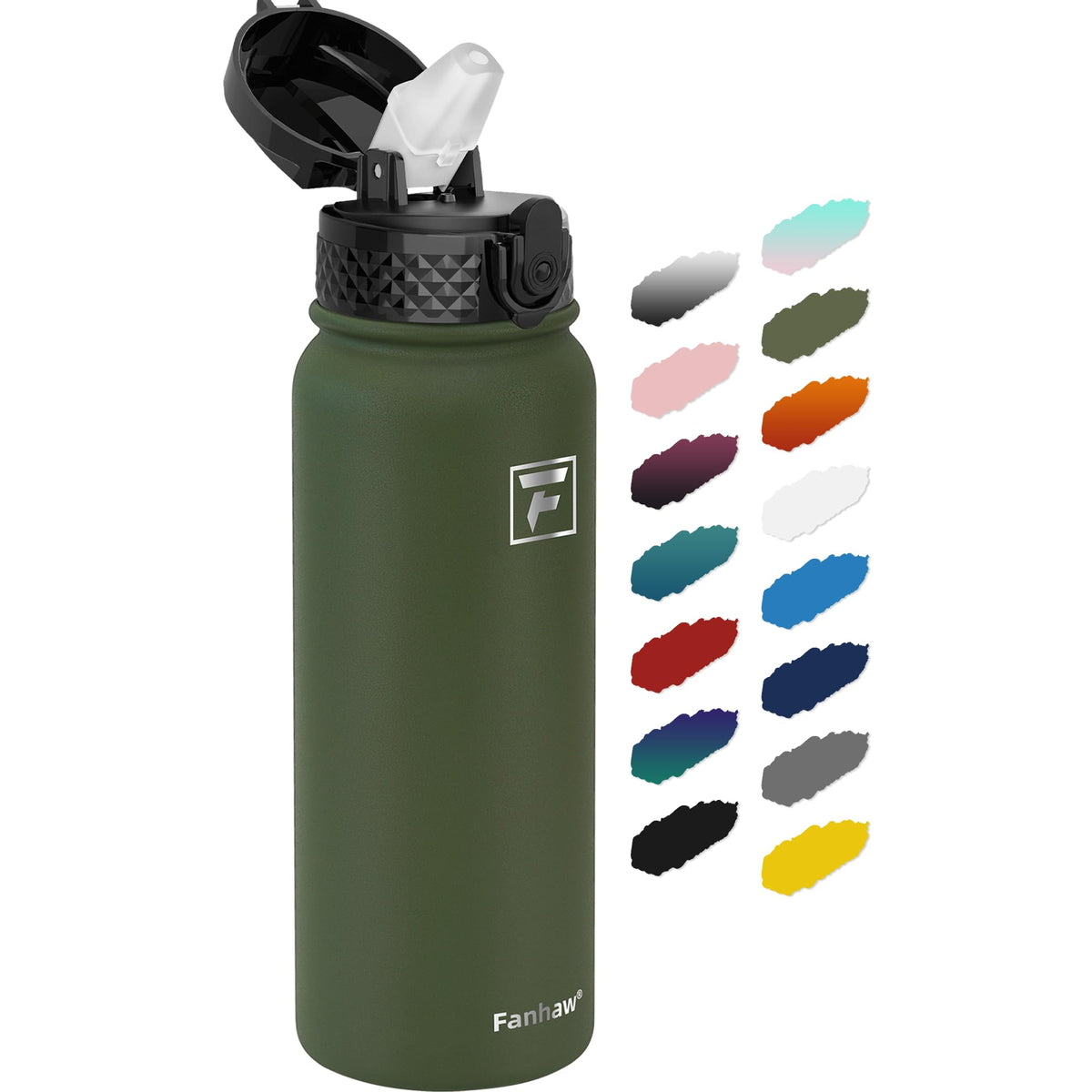 Fanhaw 20 oz insulated bottle with straw lid keeps beverages cold during workouts.