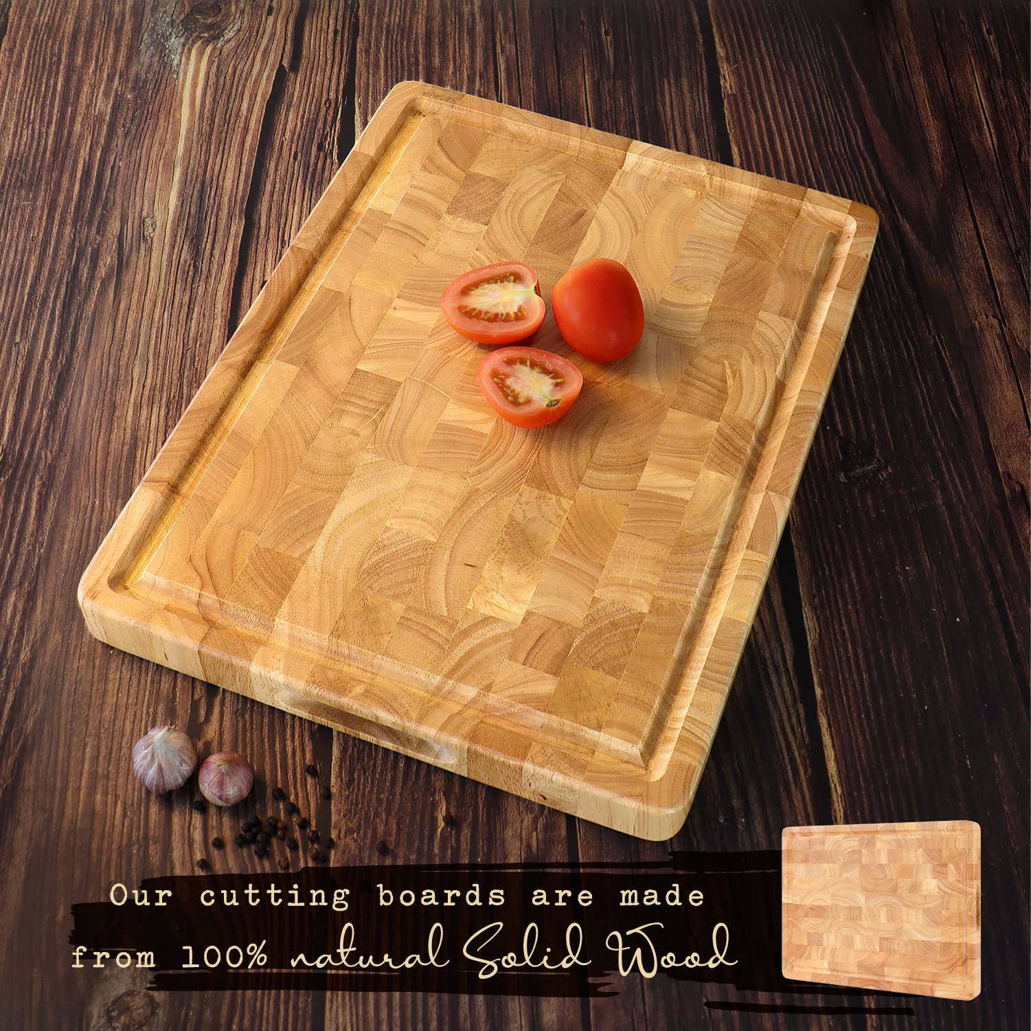 FANICHI cutting board serving side with bread and crackers.