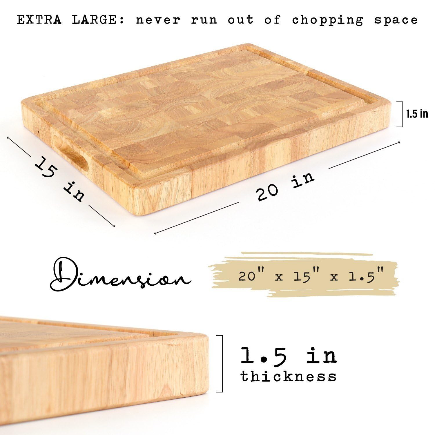 FANICHI End Grain Cutting Board natural wood grain close-up with unique character
