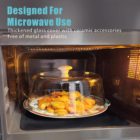 Fanqiew microwave cover with ceramic knob for a secure grip