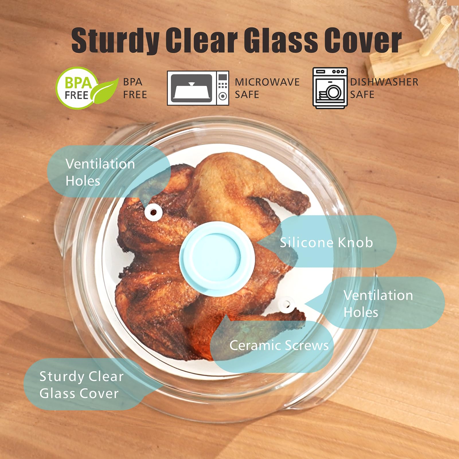 Fanqiew vent holes on top promote steam release while keeping food moist