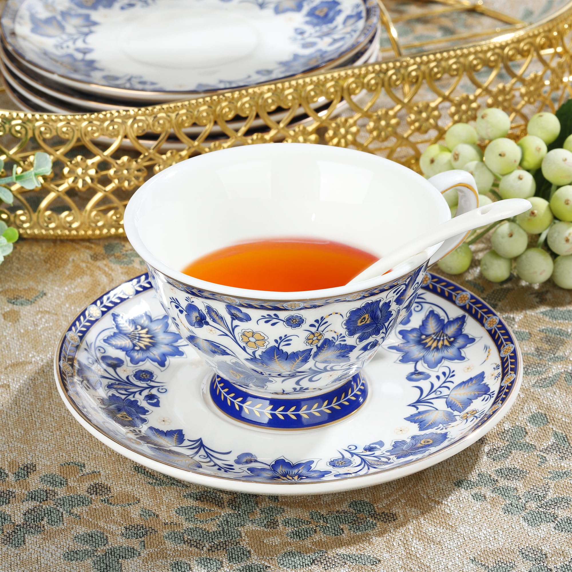 Fanquare blue creamer pitcher ready for smooth, balanced beverages.