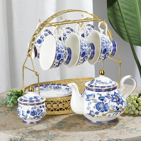 Fanquare gold rack displays the set with elegant storage.