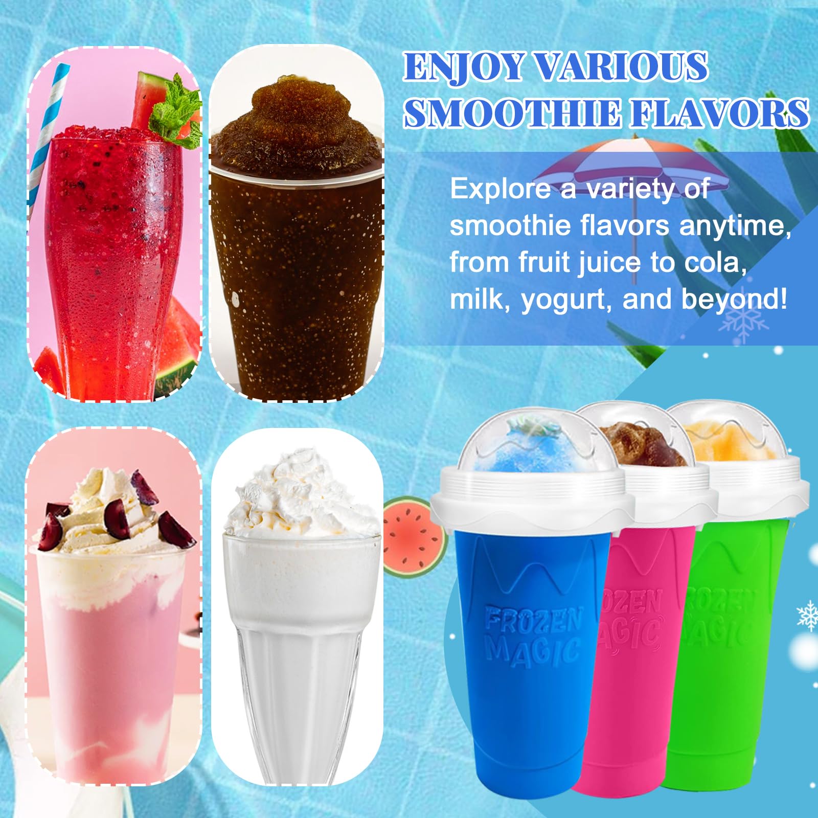 DIY fruit-flavored slushies with FANS-ONE cups for customizable summer treats.