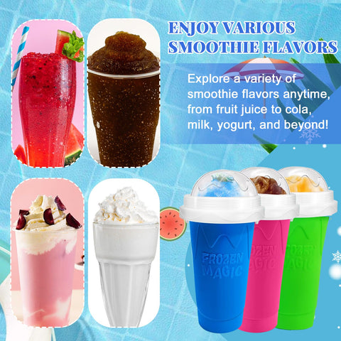 DIY fruit-flavored slushies with FANS-ONE cups for customizable summer treats.