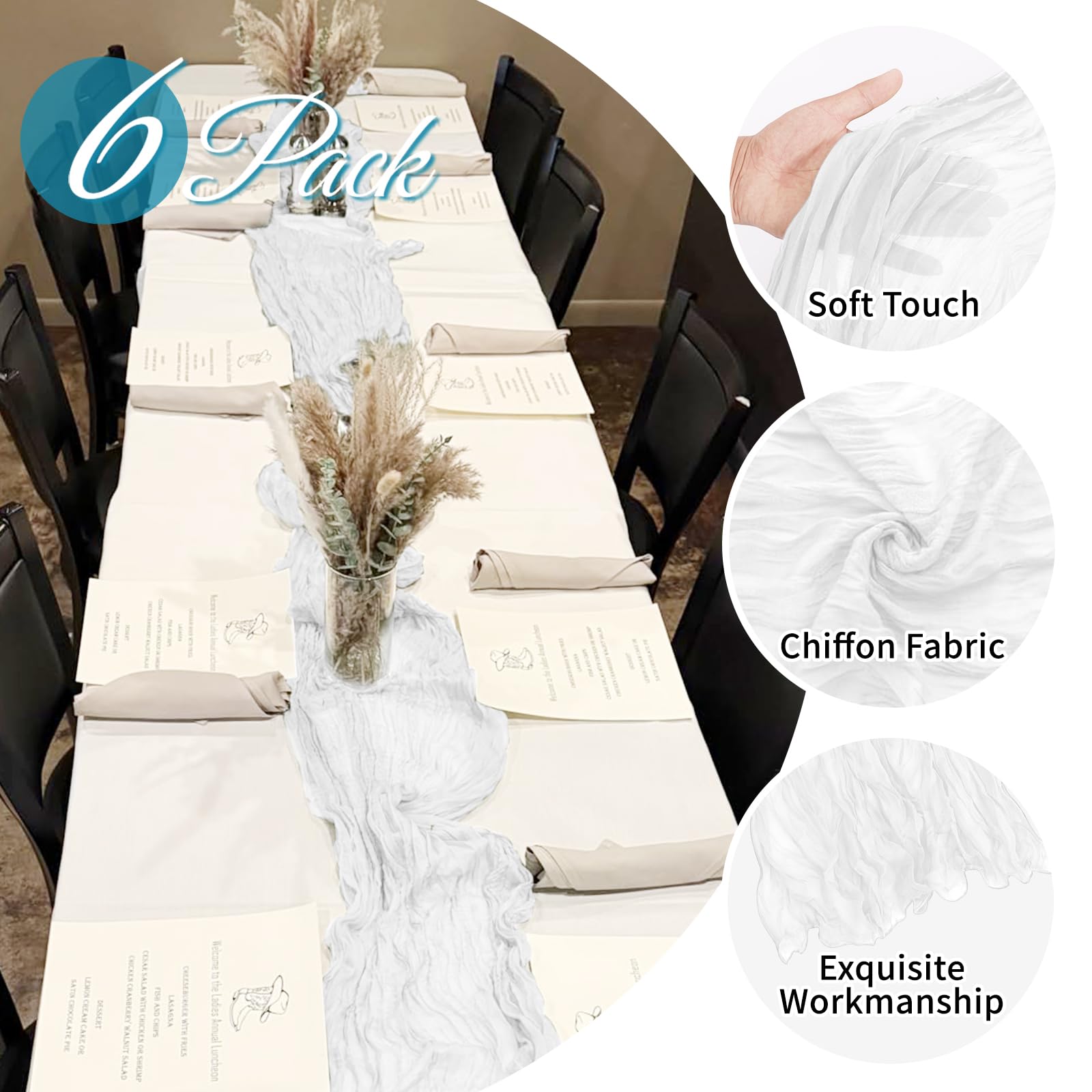 FANTEKE table runner on wedding table adds semi-sheer sophistication
