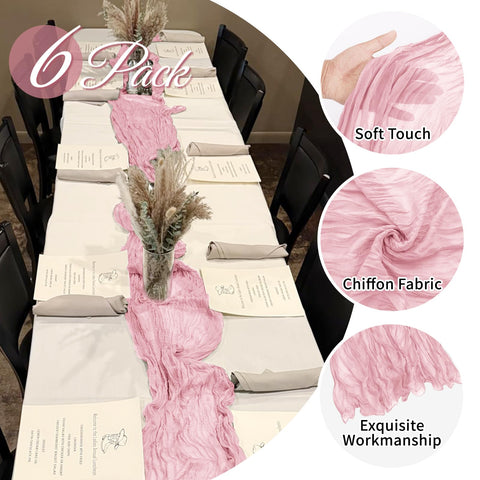 FANTEKE 6-pack cheesecloth table runners provide bulk event decor