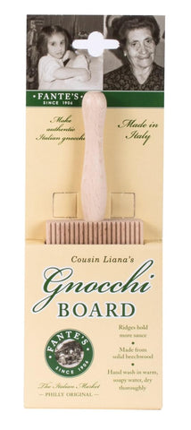 Fante's Gnocchi Board shapes dough into uniform gnocchi