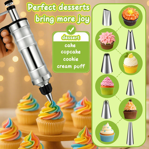 FANTEXY stainless steel icing nozzles 6-pack for precise patterns