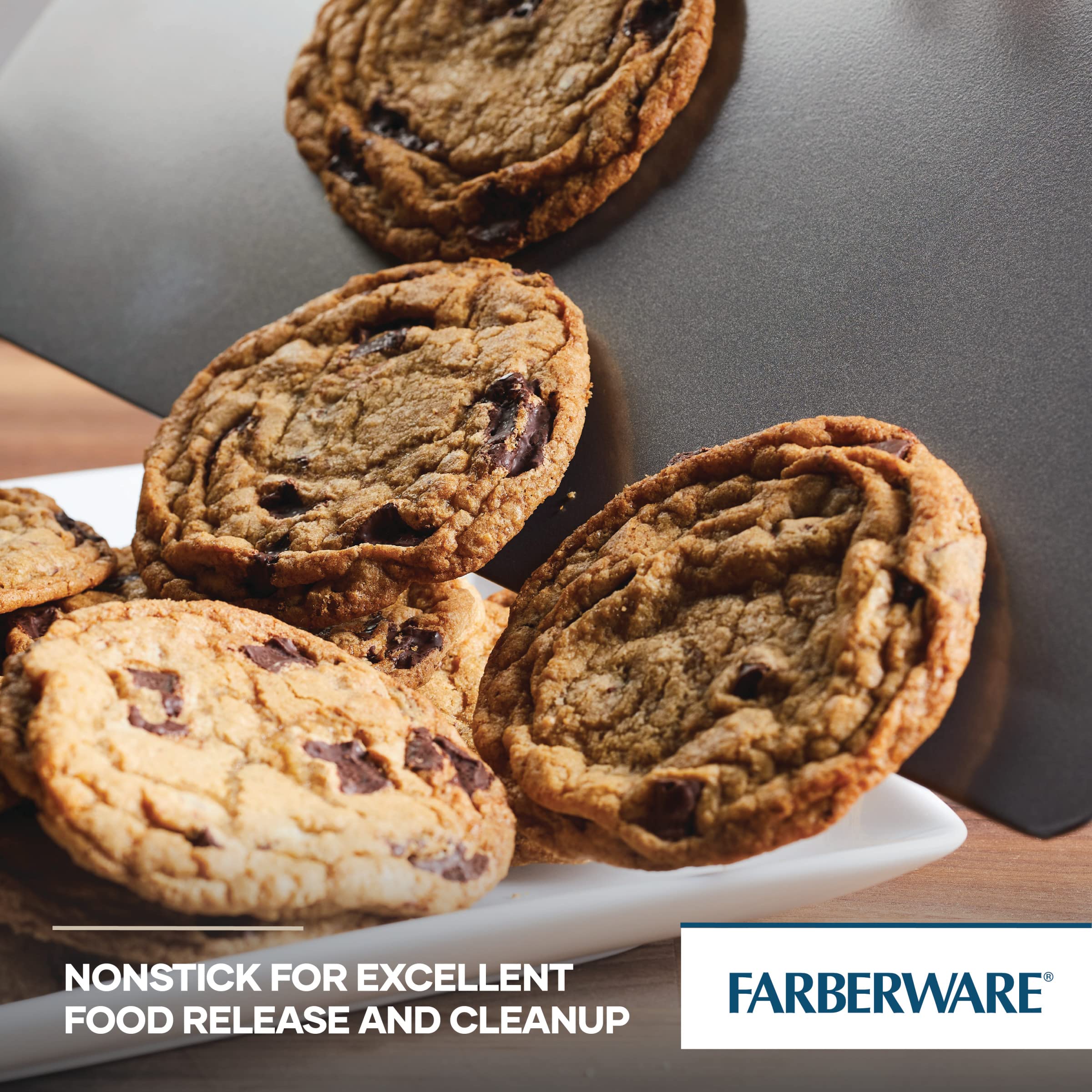 Farberware GoldenBake nonstick release, easy loaf extraction.