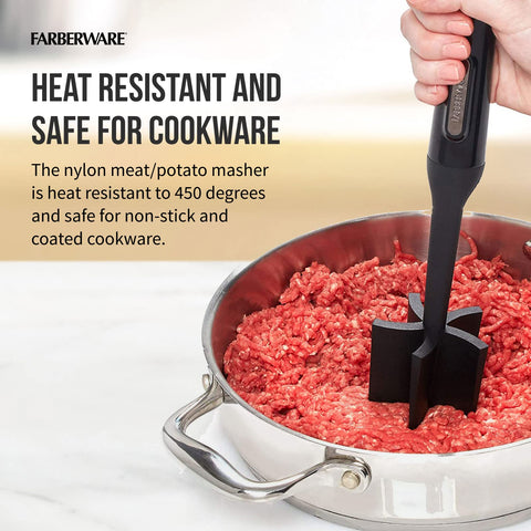 Farberware nylon masher used in-pot for potatoes, yams, and squash.