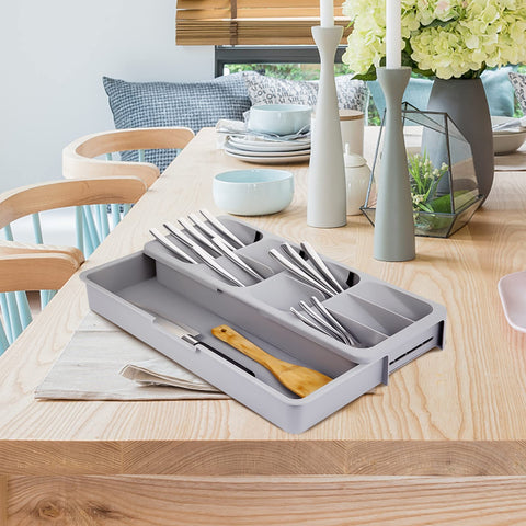 Faridabio full setup with spoons, forks, and knives neatly organized.