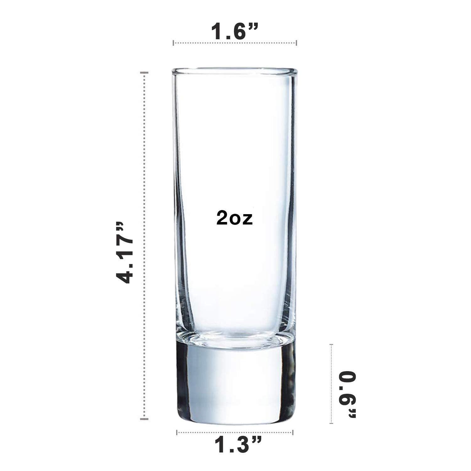 Farielyn-X 2oz shot glasses designed for vodka shots and balanced servings.