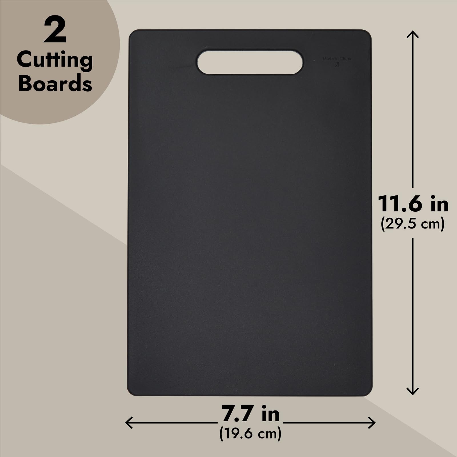 Farmlyn Creek compact cutting board highlights the 7.7 x 11.6 inch size.