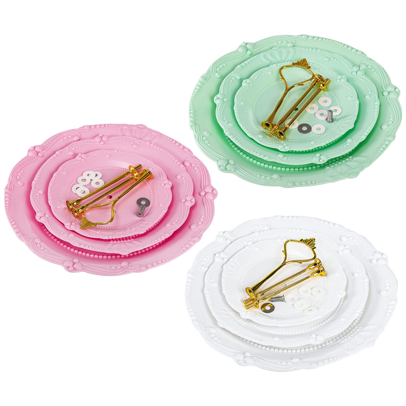 Fasmov 3-tier cupcake stand green adding color to baby showers and tea parties