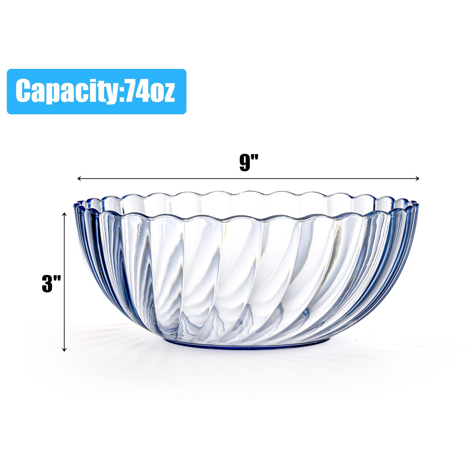 Fasmov 74oz capacity bowls enable generous servings for gatherings.