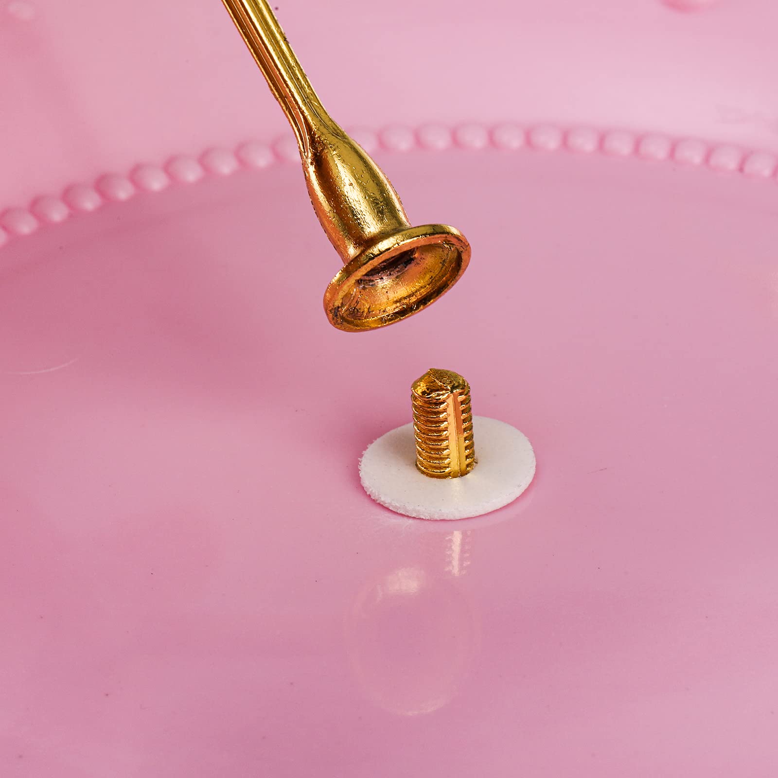 Fasmov dessert display tray closeup with embossed floral pattern and sturdy plastic