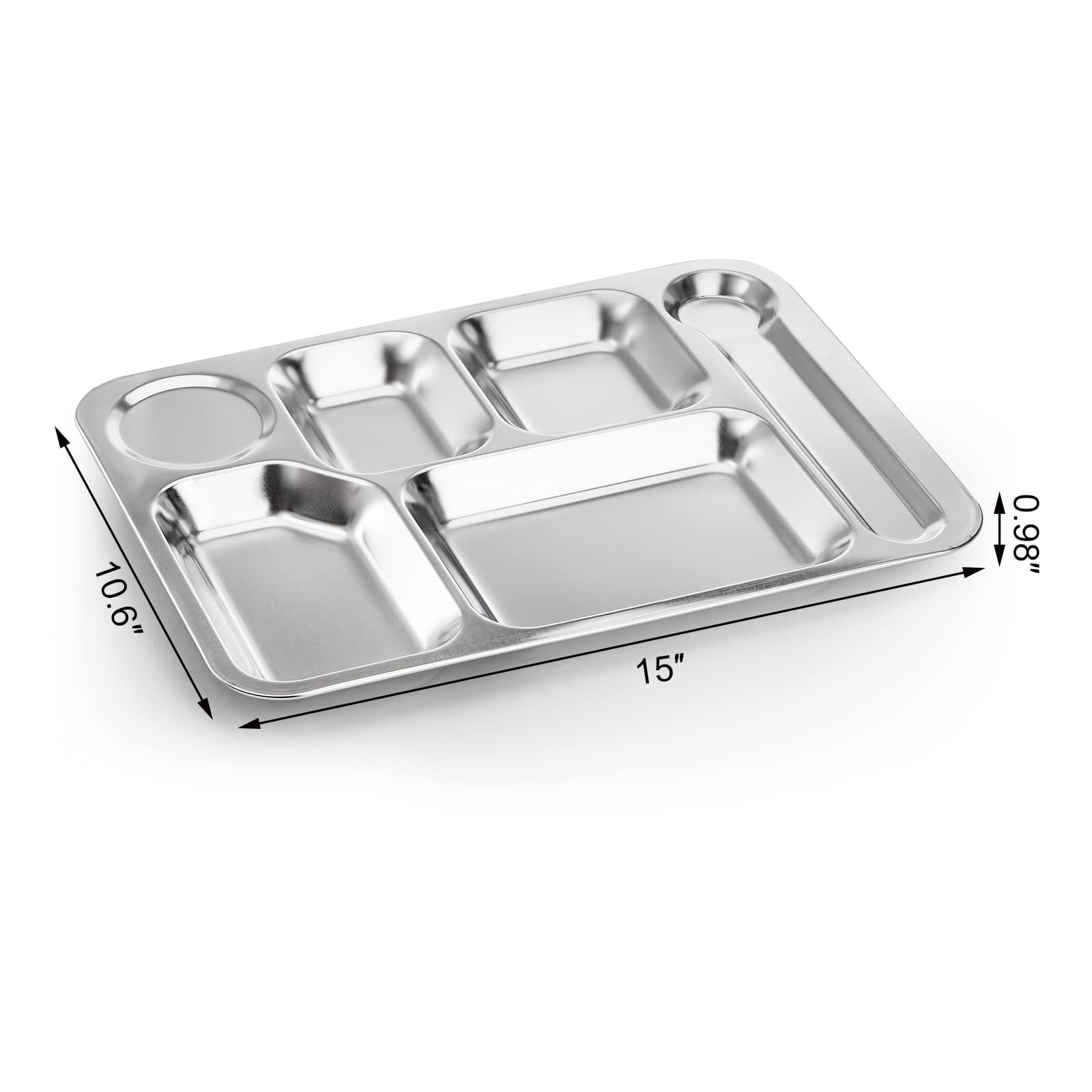 Fasmov rectangular divided plate with six sections for portioned dining