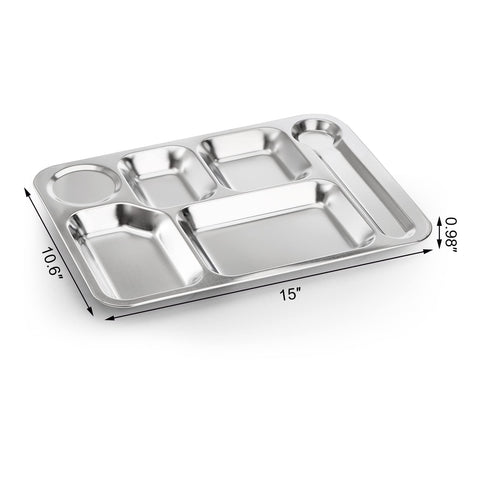Fasmov rectangular divided plate with six sections for portioned dining