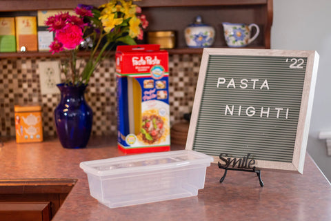 Compact Fasta Pasta design stored on a kitchen shelf