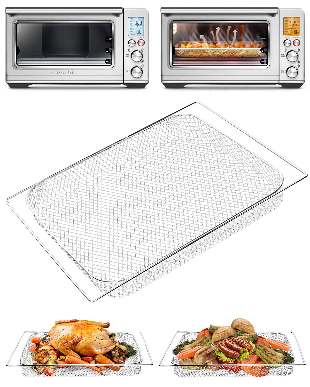 Fastand mesh basket for Breville BOV860BSS with seamless air frying fit