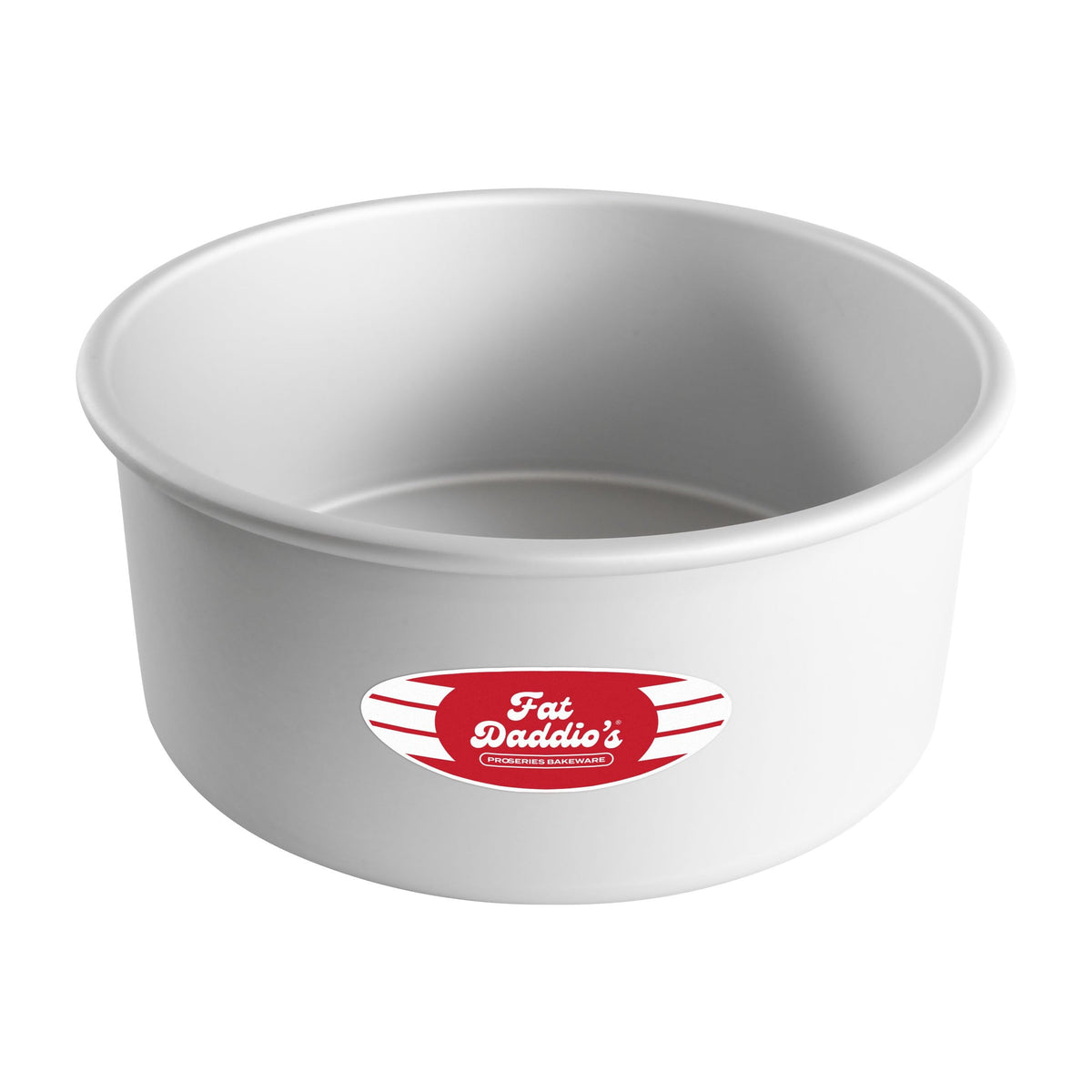Fat Daddio's anodized round cake pan 9x4 inch top view for even baking.