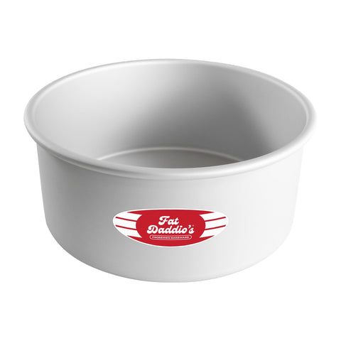 Fat Daddio's anodized round cake pan 9x4 inch top view for even baking.