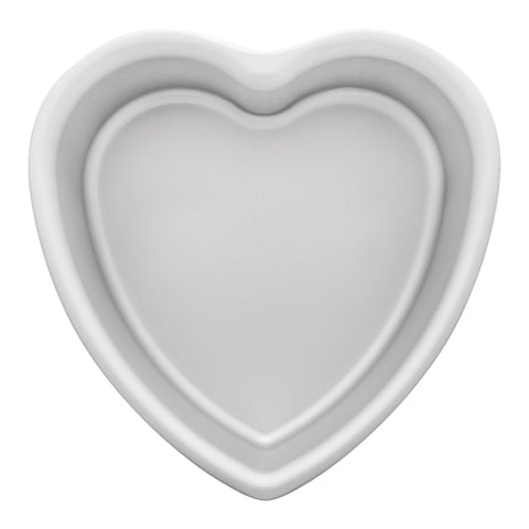 Fat Daddio's PHT-83 heart cake pan top view for even baking