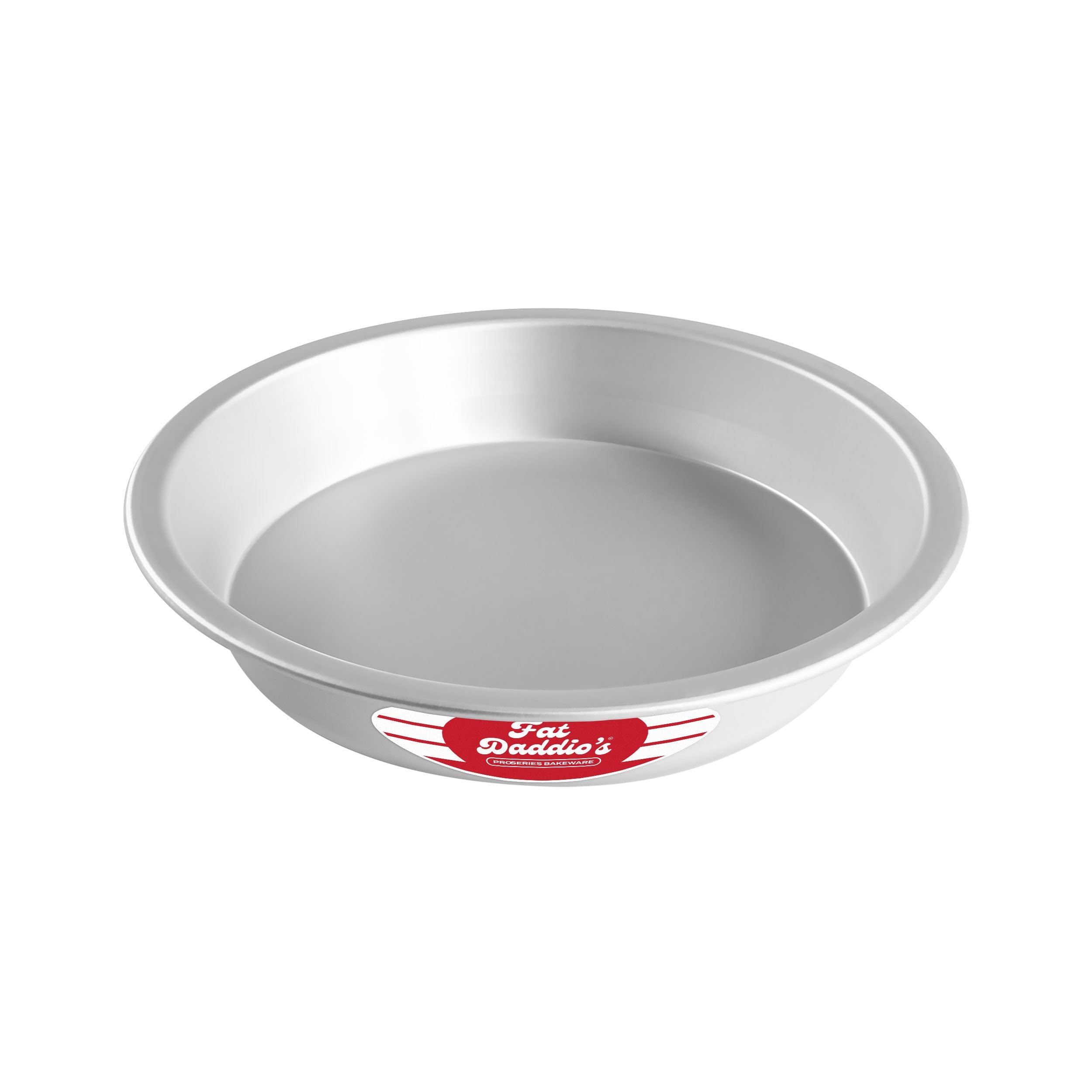 Fat Daddio's pie pan, 9-inch top diameter, for bakery-style pies with even heat.
