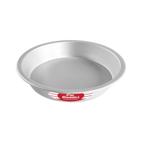 Fat Daddio's pie pan, 9-inch top diameter, for bakery-style pies with even heat.
