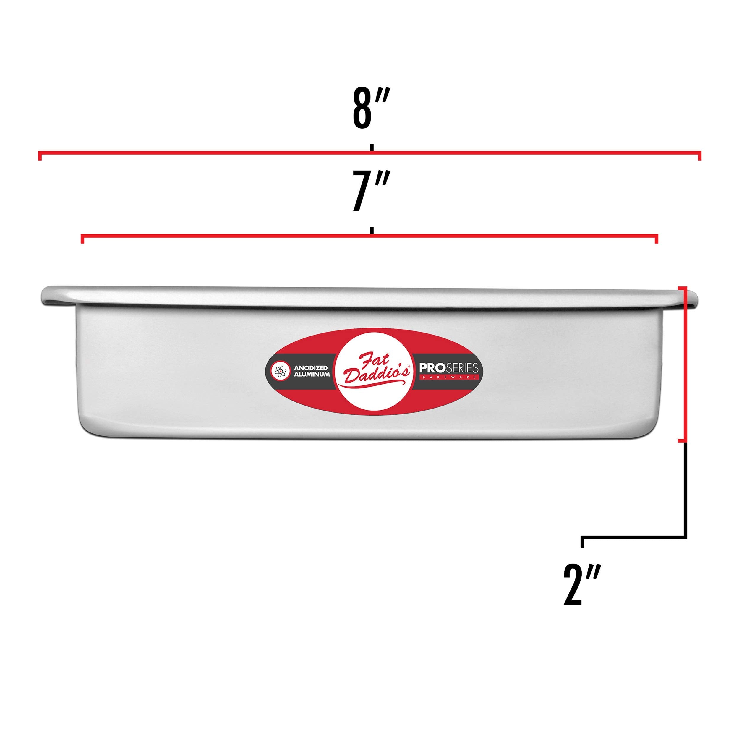 Fat Daddio's POB-7112 pan stackable side view for compact storage.