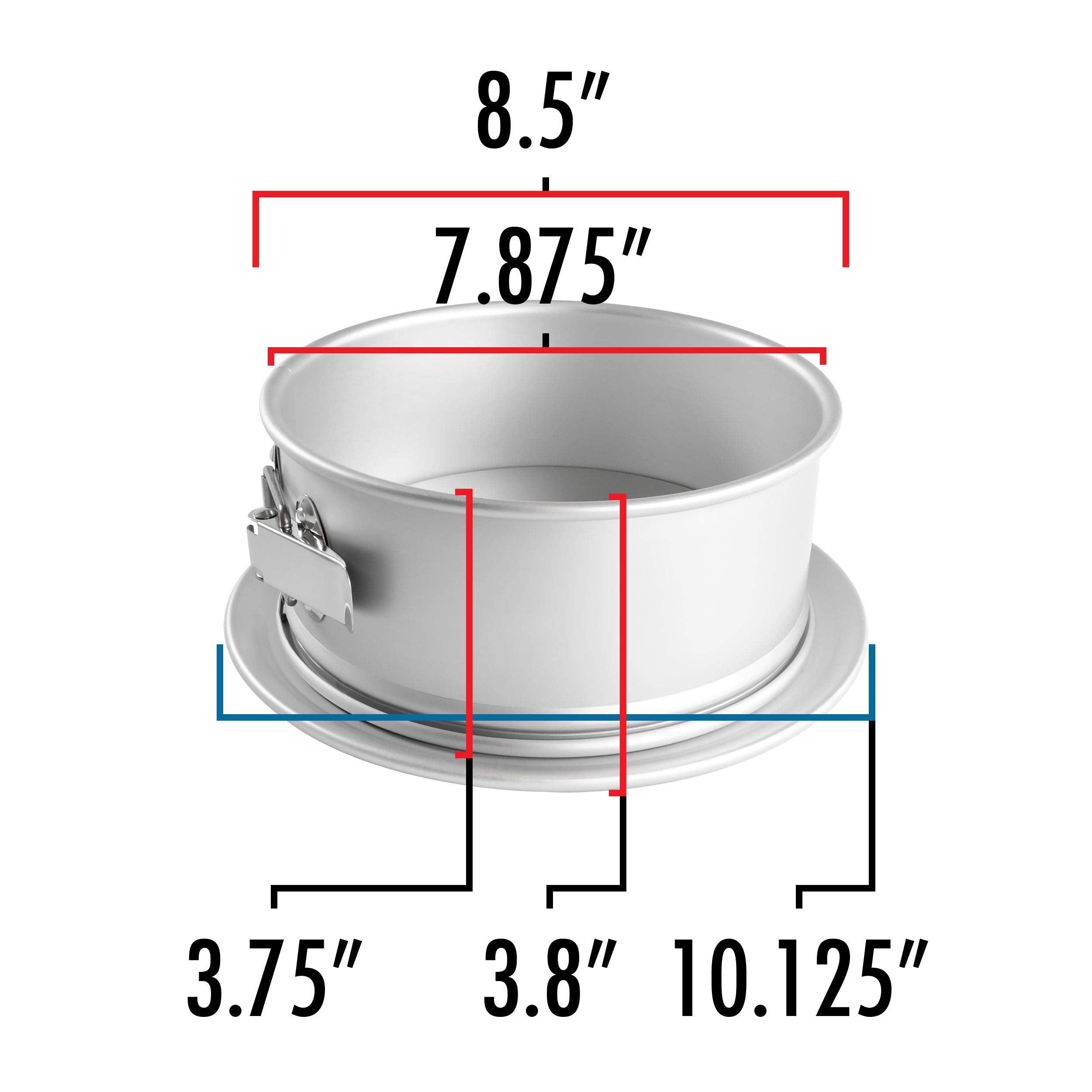 Fat Daddio's PSF-83 springform pan with removable base for easy release.