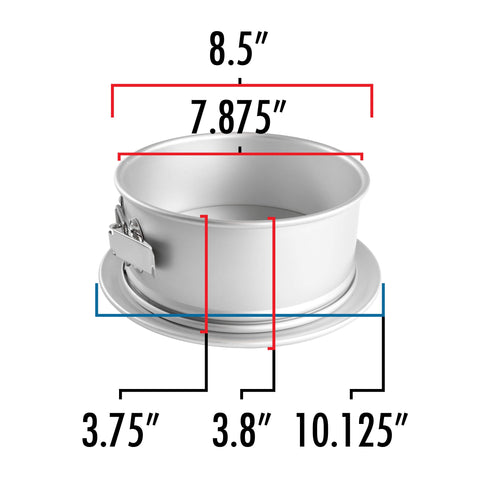 Fat Daddio's PSF-83 springform pan with removable base for easy release.
