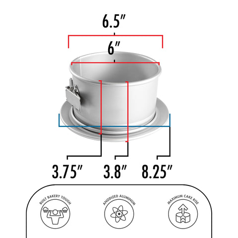 Fat Daddio's PSF-63 removable pedestal base for easy serving.