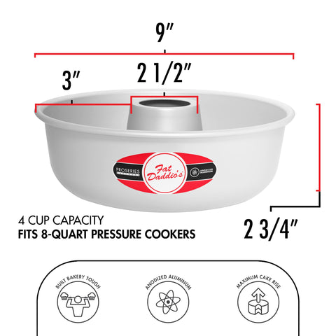 Fat Daddio's RMP-9 ring mold pan releases baked rings cleanly.