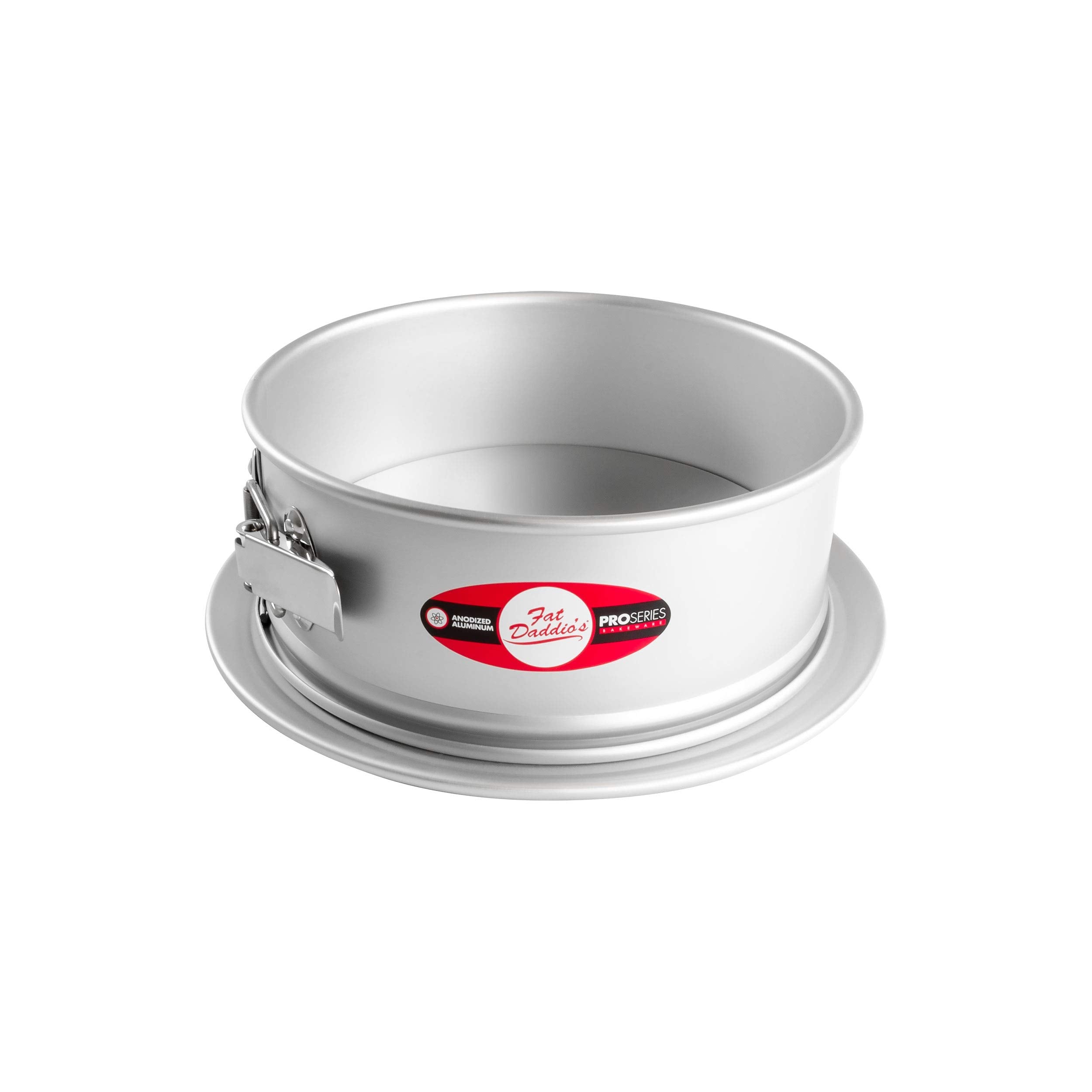 Fat Daddio's springform pan 3-inch height, stable pedestal base for secure cheesecakes.