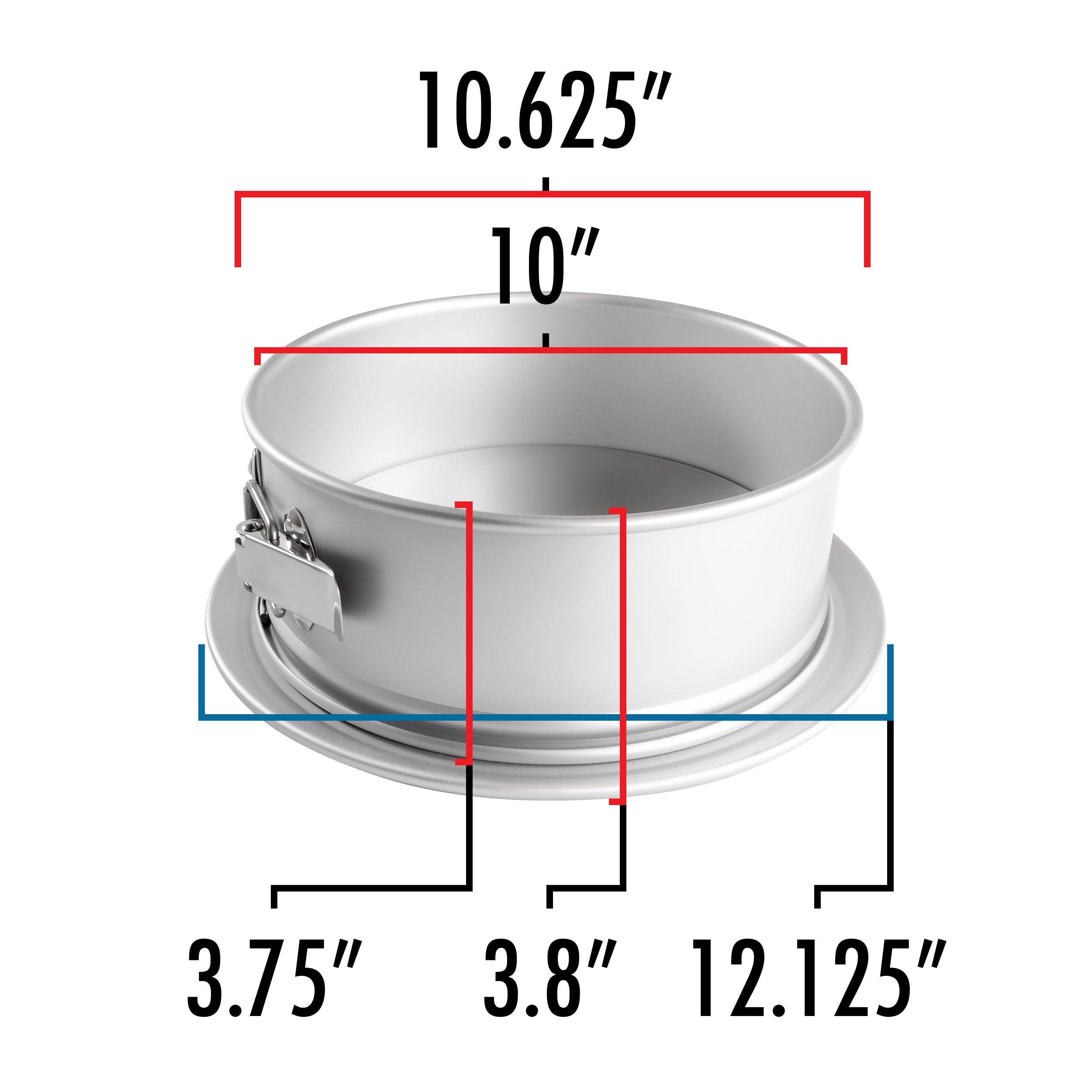 Fat Daddio's round springform pan removable pedestal base eases cake release.