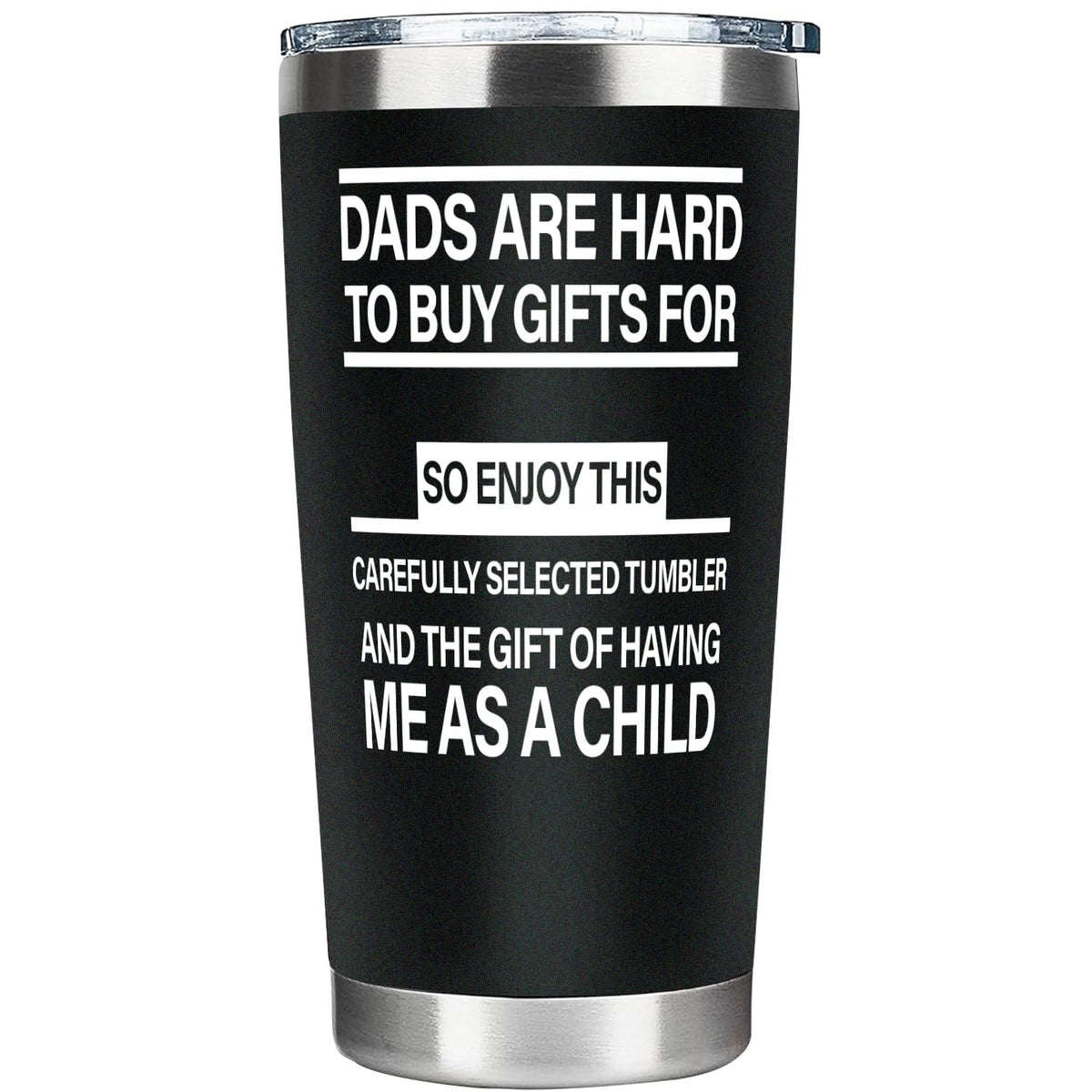 Fatbaby Dad Tumbler front view 20oz for daily coffee on the go.
